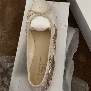 Brand new bhldn flats .whitish ,silver look